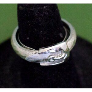 Vintage Silver Tone Buckle Ring by Avon Size 7, K28